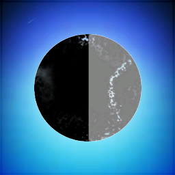 GREEN PLANET WITH BLUE MOON