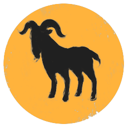 Gray Goat Yellow Background