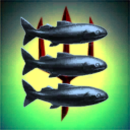 Fishes For Salmon With Spear