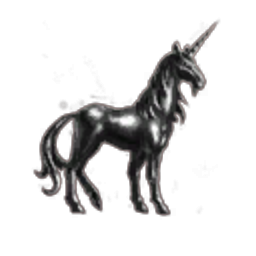 Horse with a sword on his head