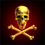 Gold Skull Red Flag